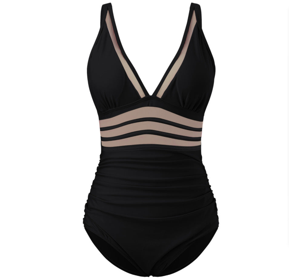 Swimsuit Women's One-piece Mesh Stitching