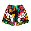 APN White Tribal Arrow Winged Unisex Athletic Long Shorts(Polyester)