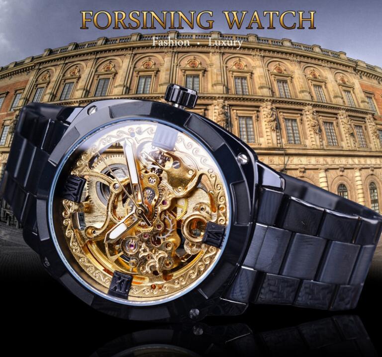 Golden Waterproof  Mechanical Watch