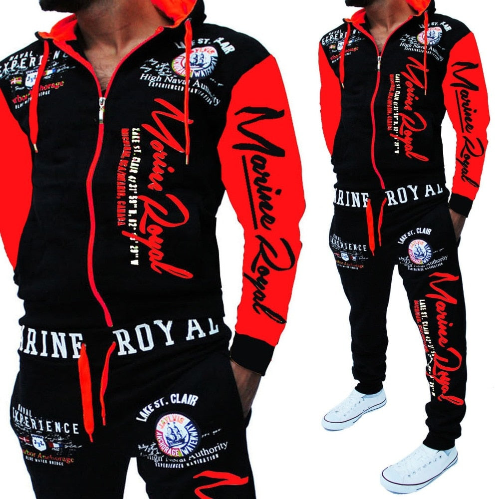 Men Tracksuit 2 Piece Tops and Pants