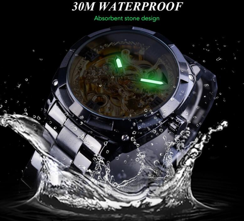 Golden Waterproof  Mechanical Watch