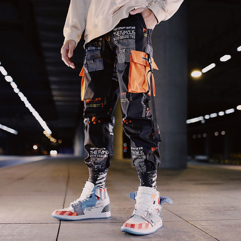 strapped men's cropped casual jogger