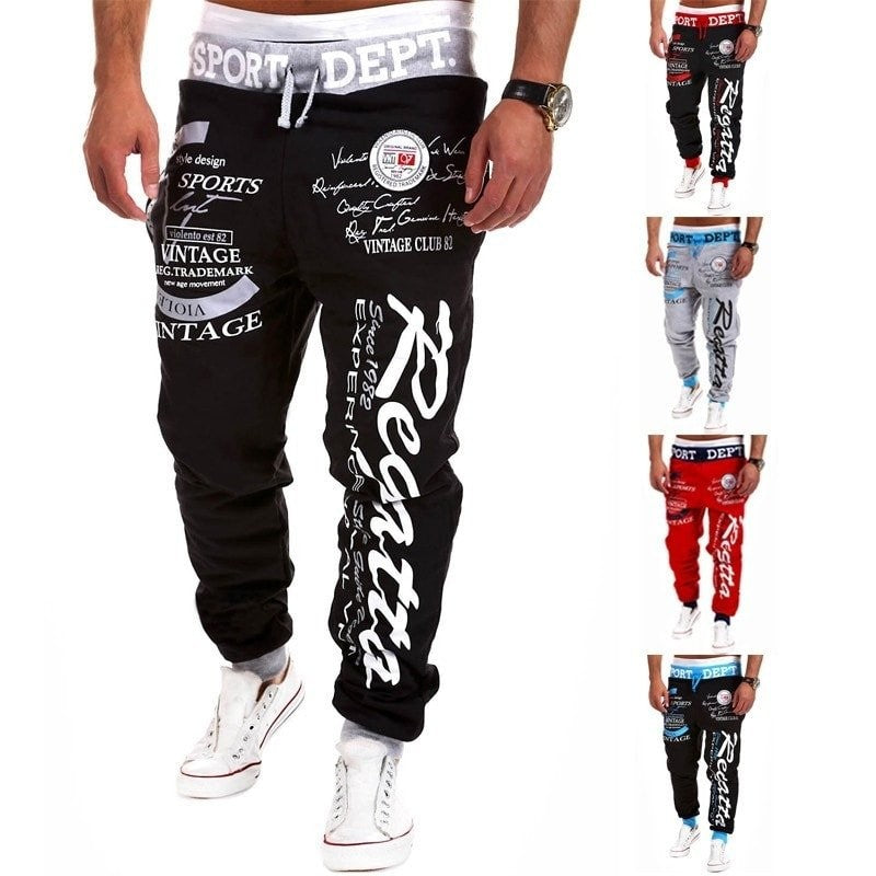 Sport Pants Letter Print Skinny Harem Pants