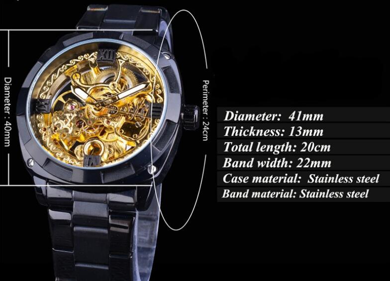 Golden Waterproof  Mechanical Watch