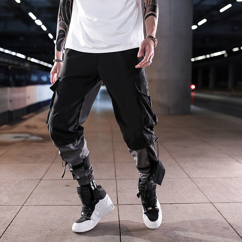 strapped men's cropped casual jogger