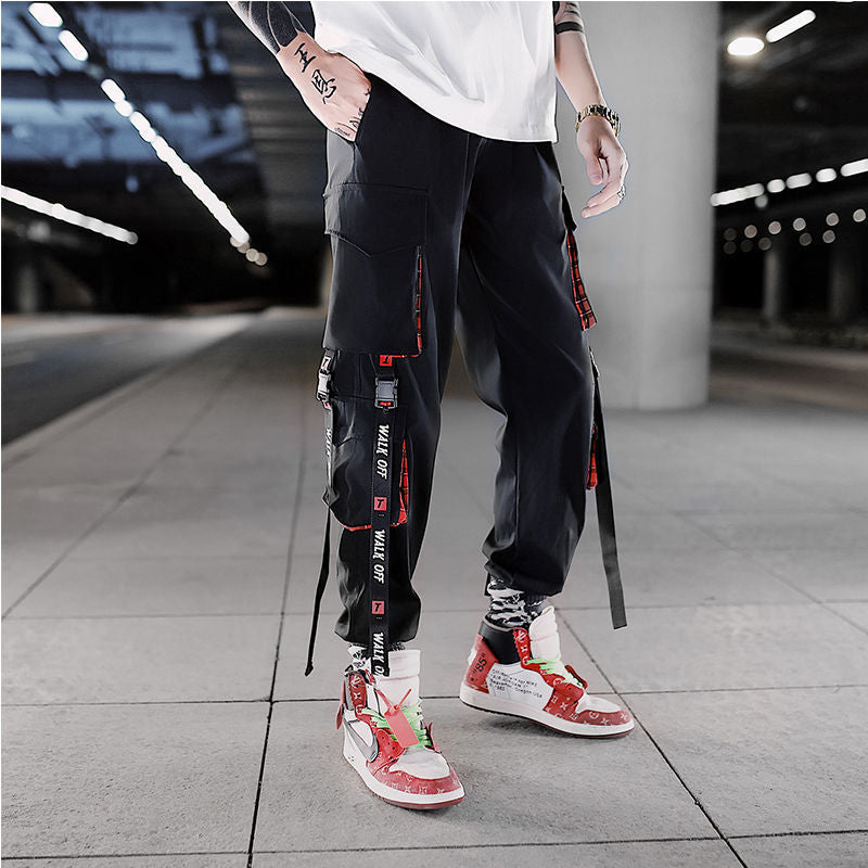 strapped men's cropped casual jogger