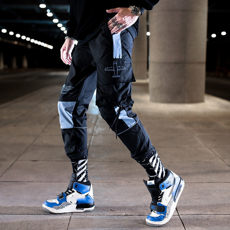 strapped men's cropped casual jogger