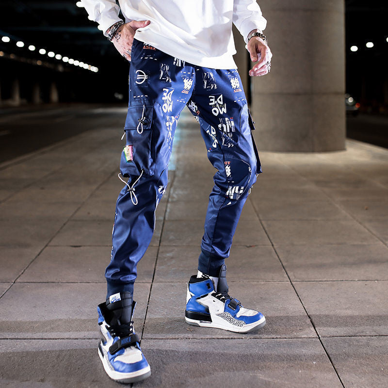 strapped men's cropped casual jogger